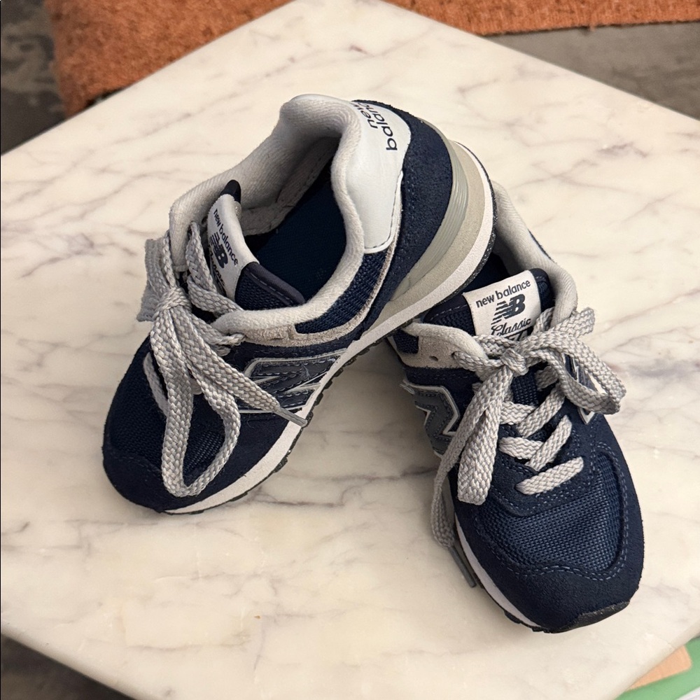 New Balance Kids' Dark Blue and Gray Sneakers